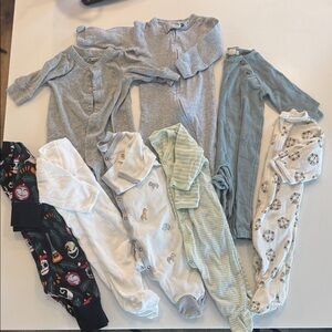 Assorted Baby Onesies and Pajamas 0-3mo